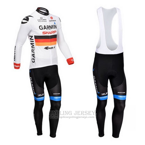 2013 Cycling Jersey Garmin Sharp Champion Germany Long Sleeve and Bib Tight